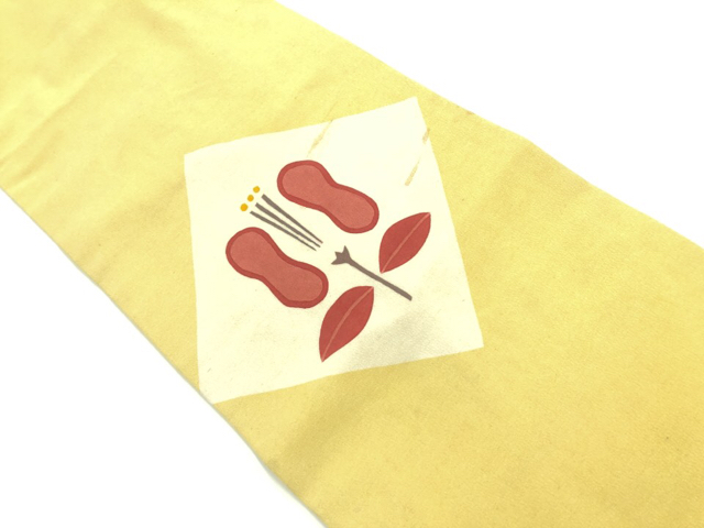 JAPANESE KIMONO / ANTIQUE NAGOYA OBI / JODAI TSUMUGI / CAMELLIA